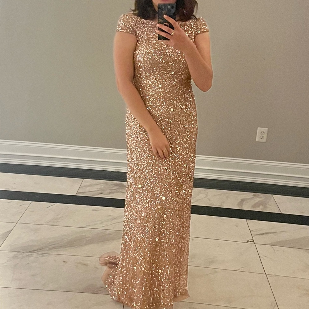 Adrianna Papell Rose gold dress